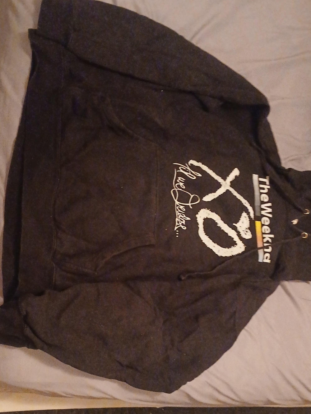 Amazon Black The Weeknd Graphic Hoodie with White Logo